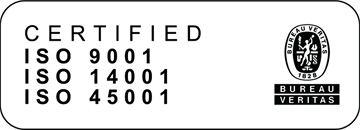 Certificazioni Bureau Veritas di Satech per i sistemi di gestione qualità, ambiente e sicurezza: ISO 9001, 14001 e 45001.